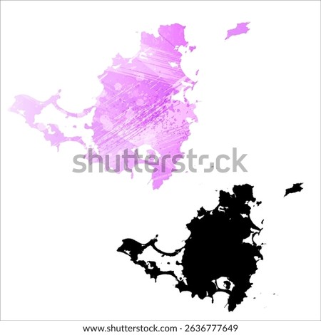 High detailed vector map. Saint Martin and Sint Maarten.