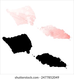 High detailed vector map. Samoa.