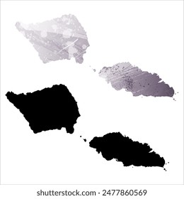 High detailed vector map. Samoa.