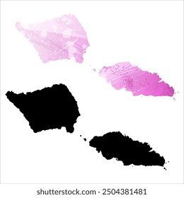 Alto mapa de Vector detallado. Samoa.