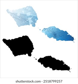Alto mapa de Vector detallado. Samoa.