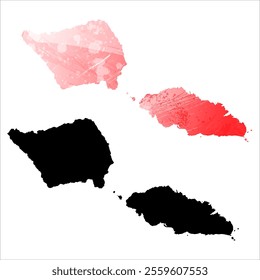 High detailed vector map. Samoa.