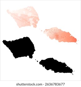 High detailed vector map. Samoa.