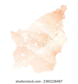 High detailed vector map. San Marino. Watercolor style. Apricot color.