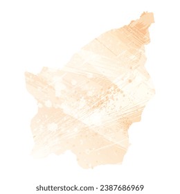 High detailed vector map. San Marino. Watercolor Style. Apricot delicate color.