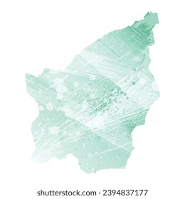 High detailed vector map. San Marino. Watercolor style. Aquamarine color.