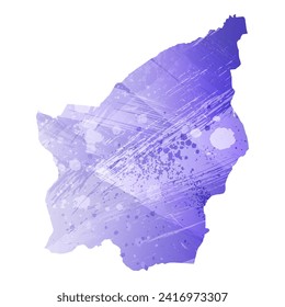 High detailed vector map. San Marino. Watercolor style. Aspid blue color. A violet, delicate, pastel color.