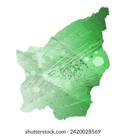 High detailed vector map. San Marino. Watercolor style. Green color. Salacious emerald color.