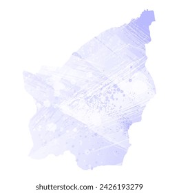 High detailed vector map. San Marino. Watercolor style. Periwinkle color. Delicate lilac color. Pastel purple.