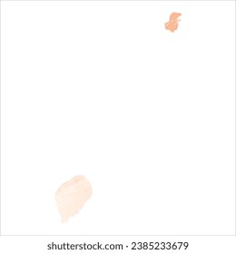 High detailed vector map. Sao Tome and Principe. Watercolor style. Apricot color.