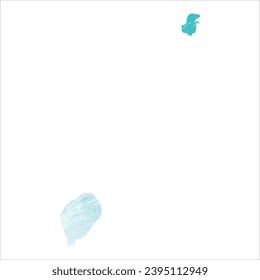 High detailed vector map. Sao Tome and Principe. Watercolor style. Aquamarine blue color.