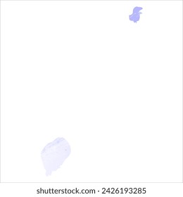 High detailed vector map. Sao Tome and Principe. Watercolor style. Periwinkle color. Delicate lilac color. Pastel purple.