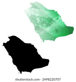 Alto mapa de Vector detallado. Arabia Saudita.