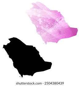 Detaillierte Vektorkarte mit hoher Auflösung. Saudi-Arabien.