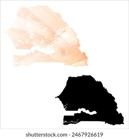 High detailed vector map. Senegal.