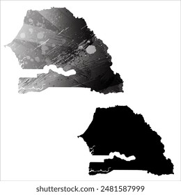 High detailed vector map. Senegal.