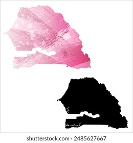 Mapa de Vector detallado. Senegal.