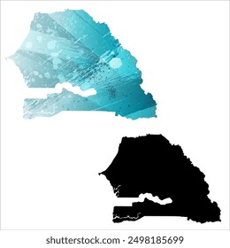 Carte d'Image vectorielle détaillée. Sénégal.