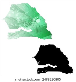 High detailed vector map. Senegal.