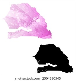 Alto mapa de Vector detallado. Senegal.