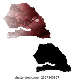 Mapa vetorial altamente detalhado. Senegal.