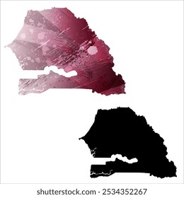 Alto mapa de Vector detallado. Senegal.