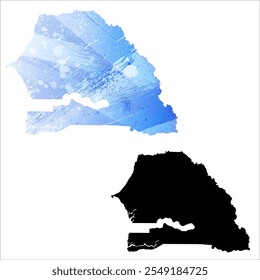 High detailed vector map. Senegal.