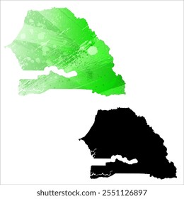 High detailed vector map. Senegal.