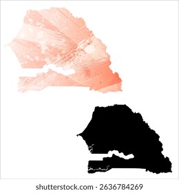 High detailed vector map. Senegal.