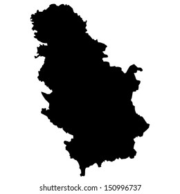 High detailed vector map - Serbia 