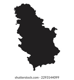 Hohe detaillierte Vektorkarte. Serbien. Neue Karte 2023.