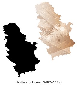 High detailed vector map. Serbia.