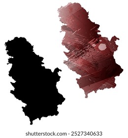 Alto mapa de Vector detallado. Serbia.