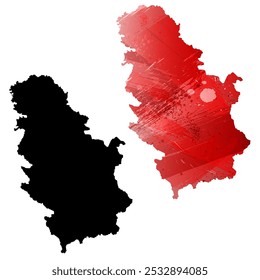 High detailed vector map. Serbia.