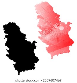 High detailed vector map. Serbia.