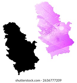 High detailed vector map. Serbia.