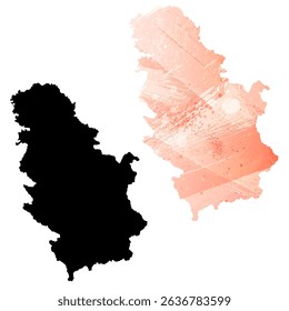 High detailed vector map. Serbia.