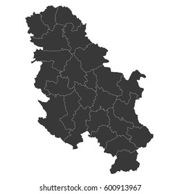 High detailed vector map - Serbia
