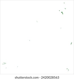 High detailed vector map. Seychelles. Watercolor style. Green color. Salacious emerald color.