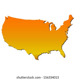 High detailed vector map with shadow in seperated layer - United States 