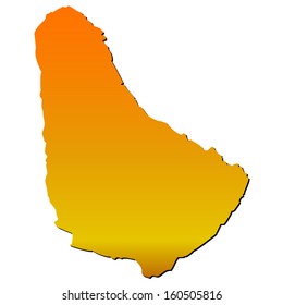 High detailed vector map with shadow in separated layer - Barbados 
