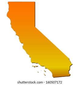 High detailed vector map with shadow in separated layer - California 
