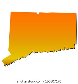 High detailed vector map with shadow in separated layer - Connecticut 