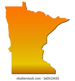 High detailed vector map with shadow in separated layer - Minnesota 