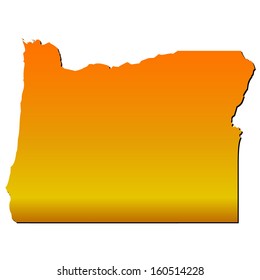 High detailed vector map with shadow in separated layer - Oregon 