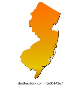 High detailed vector map with shadow in separated layer - New Jersey 