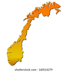 High detailed vector map with shadow in separated layer - Norway 
