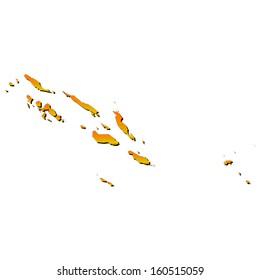 High detailed vector map with shadow in separated layer - Solomon Islands 