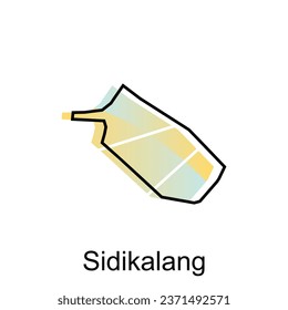 High detailed vector map of Sidikalang City modern outline, Logo Vector Design. Abstract, designs concept, logo, logotype element for template.