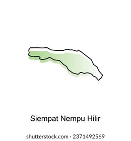 High detailed vector map of Siempat Nempu Hilir City modern outline, Logo Vector Design. Abstract, designs concept, logo, logotype element for template.